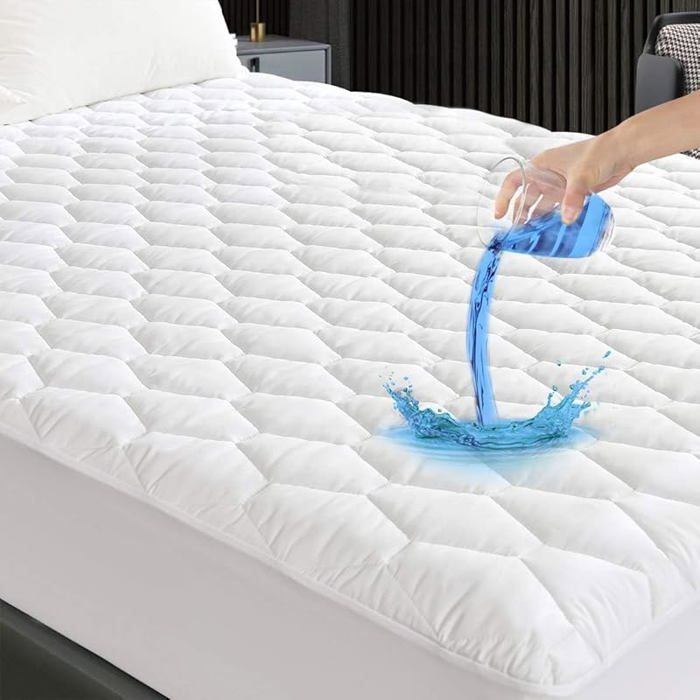 Protège-matelas 160x190 cm matelassé, certifié Oeko-TEX, imperméable, respirant - pour lit double Multicolore SUR-MATELAS
