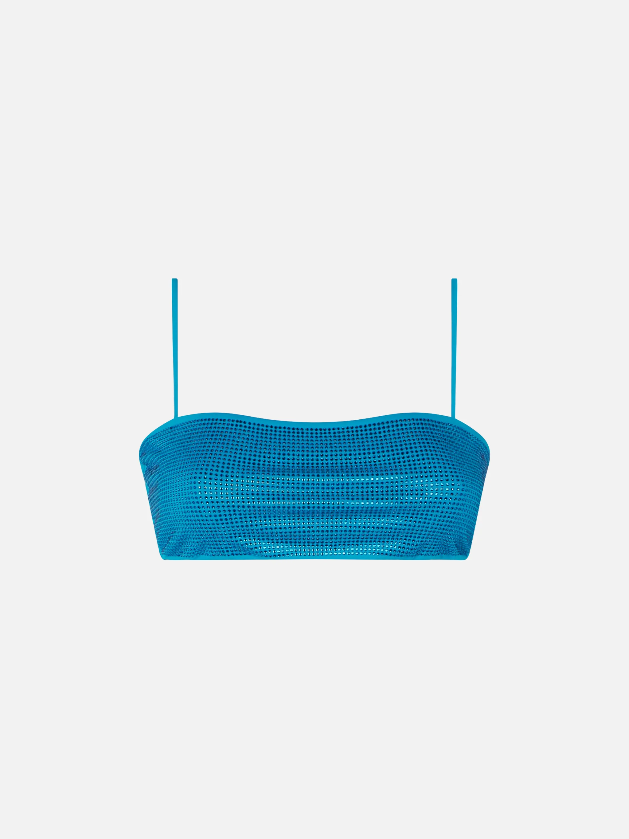Turquoise bandeau top voor dames met strasssteentjes