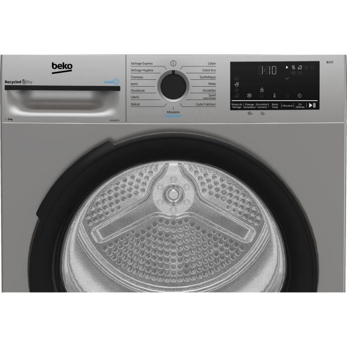 BEKO D3H28E93S Eco Sense warmtepompdroger - 8 kg - B60cm - Zilver