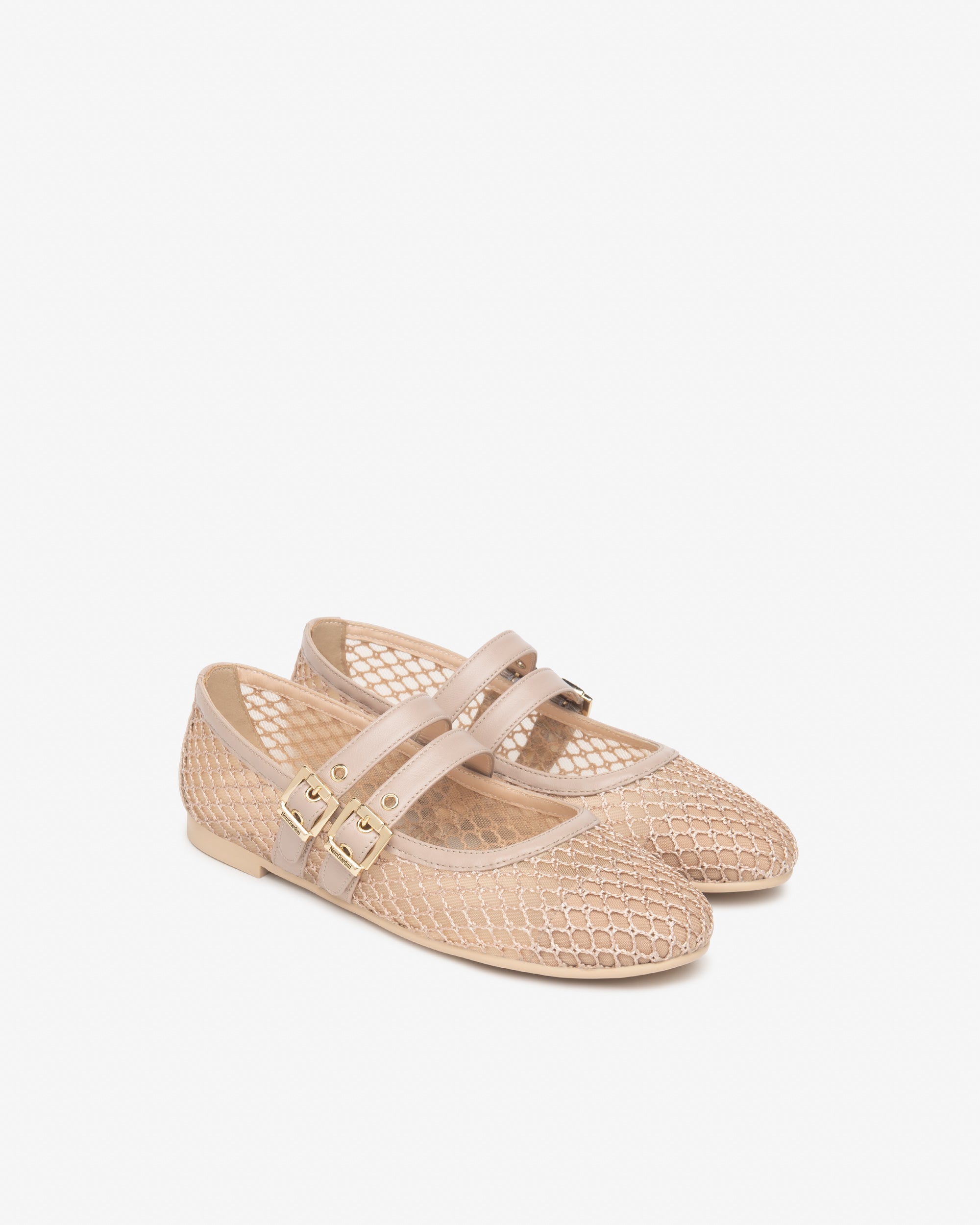 Damenballerinas aus Canvas und Leder