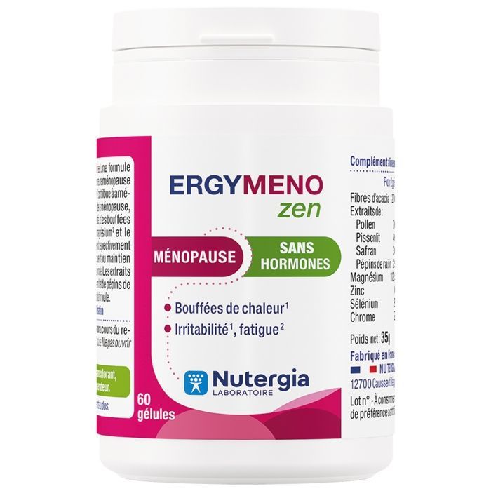 Gélules Ergymeno Zen Nutergia - 60 gélules  COMPLEMENTS ALIMENTAIRES - DETENTE