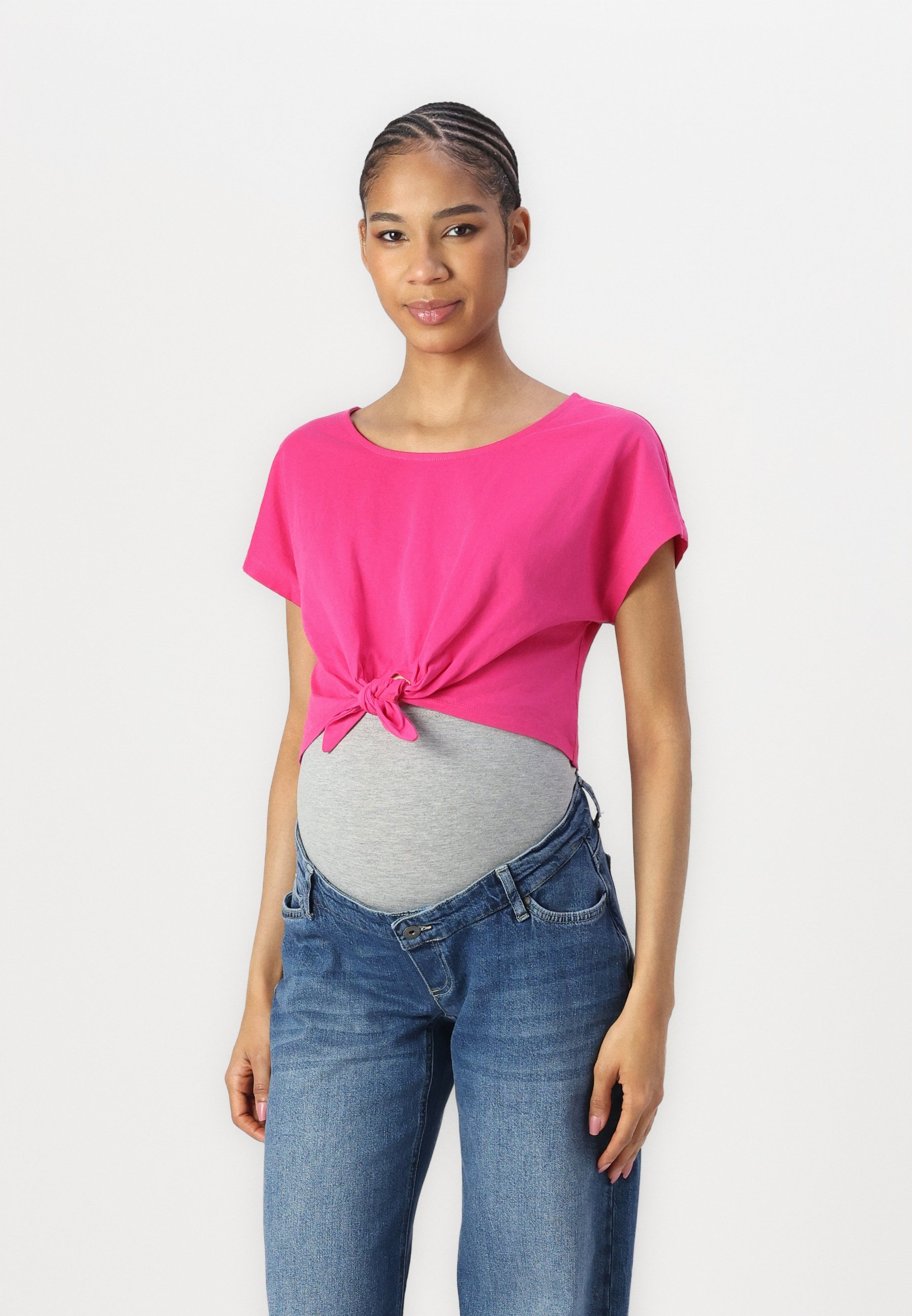 Lot de 2 t-shirts de maternité Even&Odd - basiques - blanc/rose
