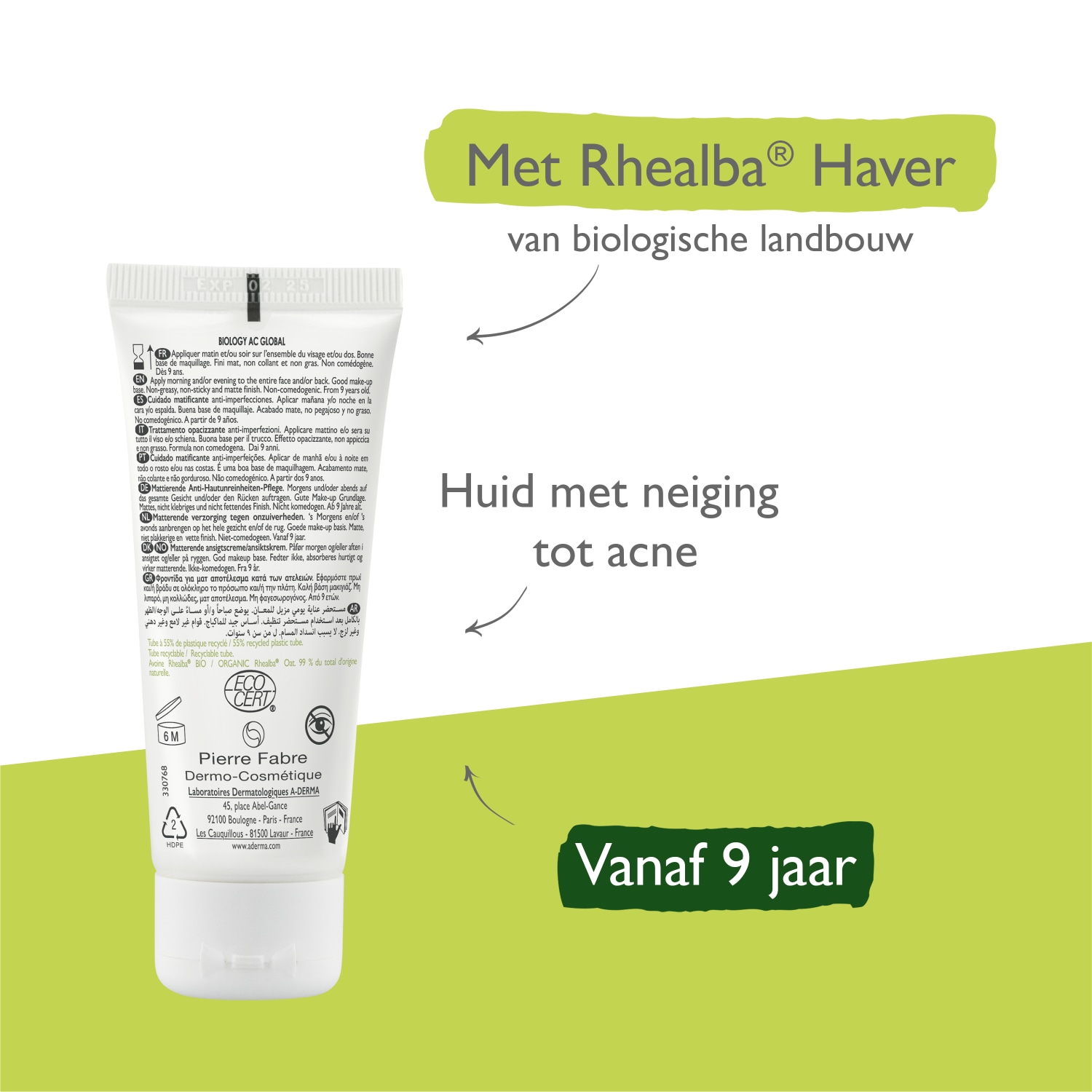 A-DERMA Anti-Blemish Care Biology AC Global Mattifying Care - 40 ml