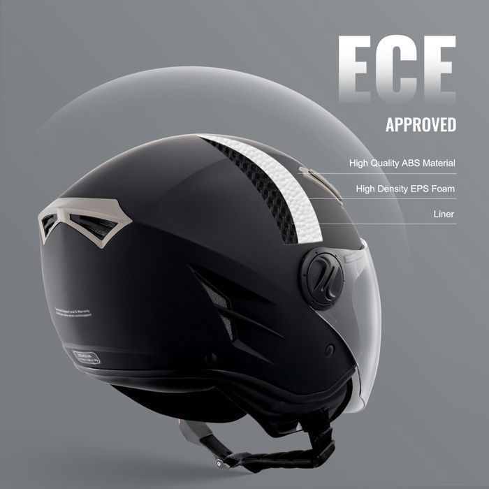 Casco de moto VEVOL 3/4 con visera - para jóvenes y adultos - L