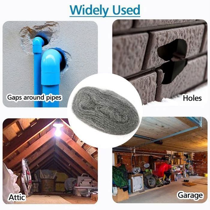 Steel Wool - OTHERWISE - Pack of 2 - 0000 Steel Wool - Rodent Protection - High Quality