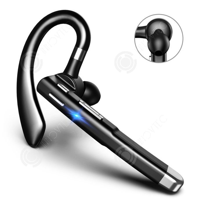 Cuffie INN Bluetooth con gancio auricolare, Bluetooth 5.1, batteria da 60 mAh, impermeabili IPX7, lunga durata della batteria, pulsante multifunzione.