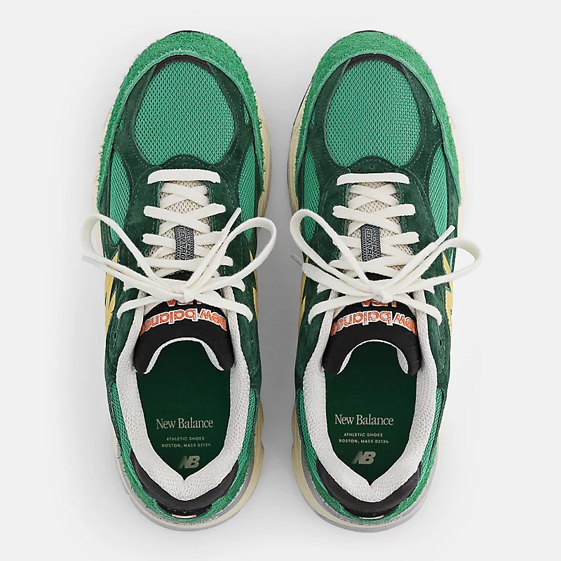 Herenschoenen MADE in USA 990v3 - Groen met goud
