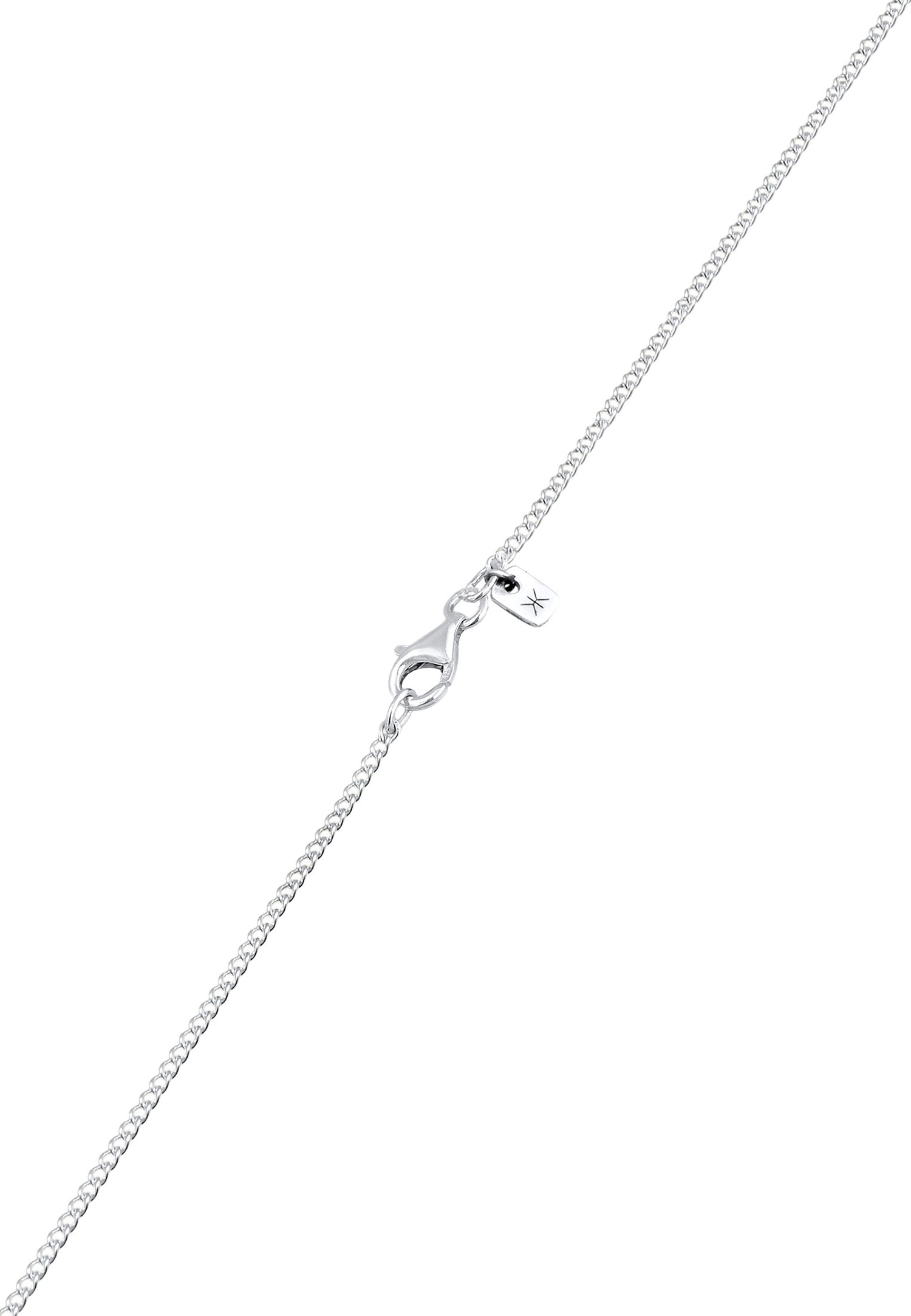 KUZZOI Kuzzoi Collier avec pendentif Hommes Pendentif carré Chaîne blindée Émail Noir 925 Argent Sterling Party / Nouvel An 55 cm