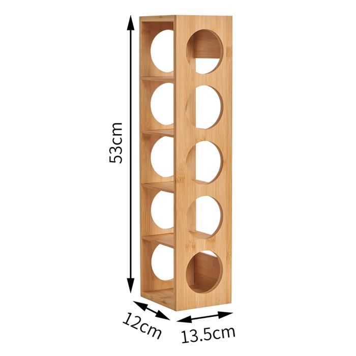 YUD Wine Rack - 5-Bottle Wine Rack - Raw Wood - Kitchen - White - YUD