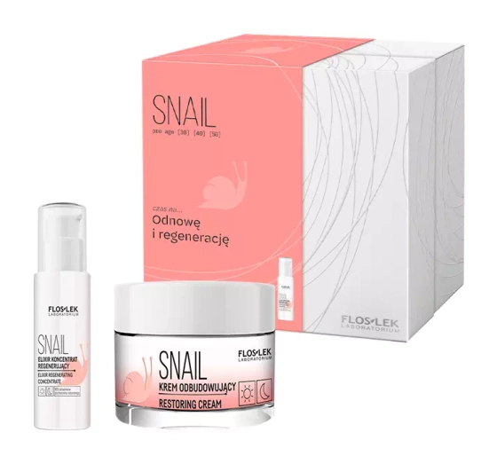 Floslek Snail Pro Age zestaw prezentowy do pielęgnacji twarzy serum 30 ml   krem 50 ml