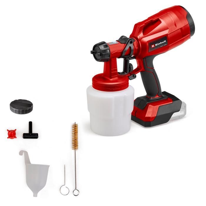 Einhell Pistolet à peinture sans fil TC-SY 18/60 Li Solo - PXC (18V, réservoir 100mL) Livré sans Batterie ni Chargeur