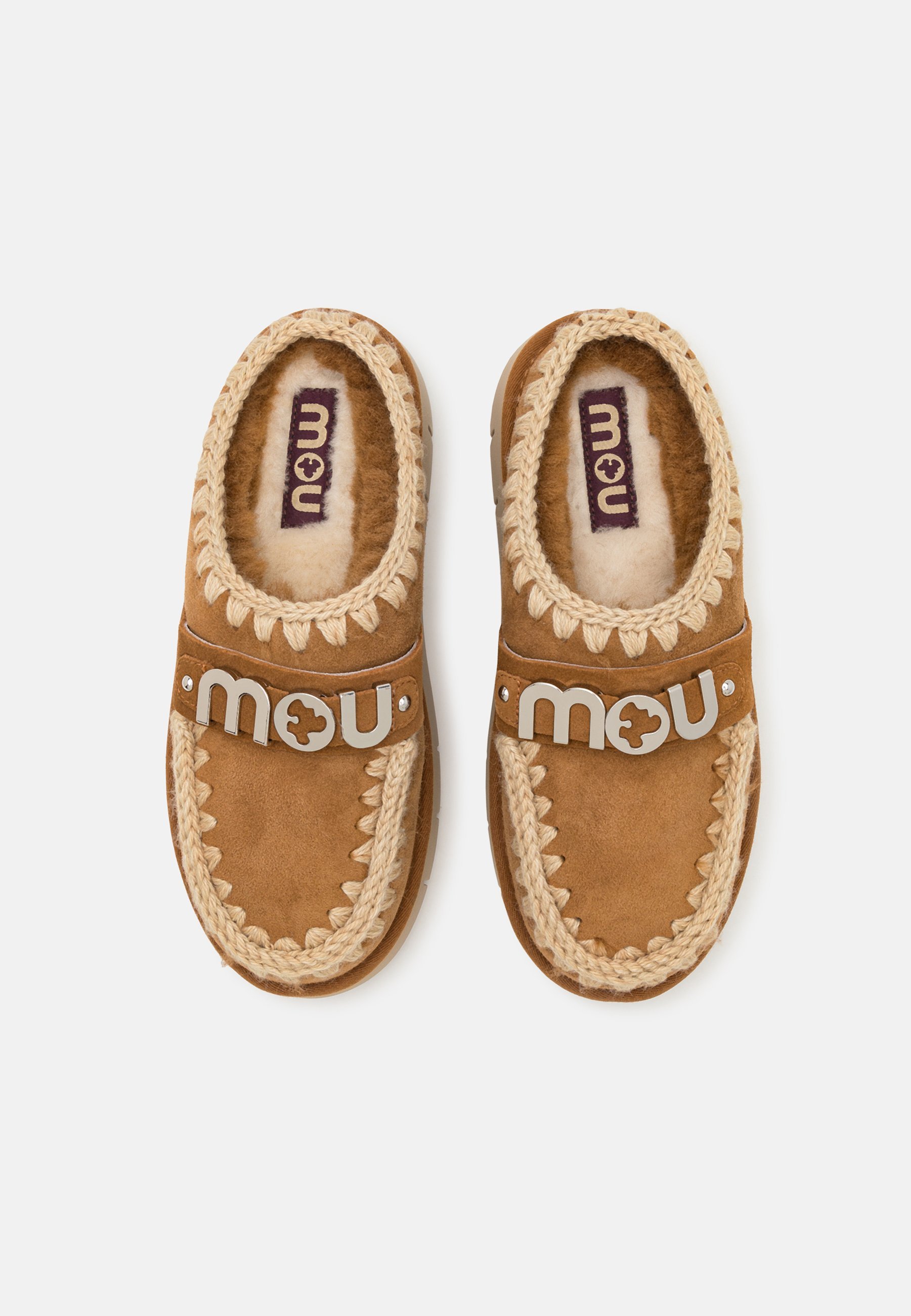 Mou BOUNCE CLOGE MÉTALLIQUE LOGO - Mules - cognac