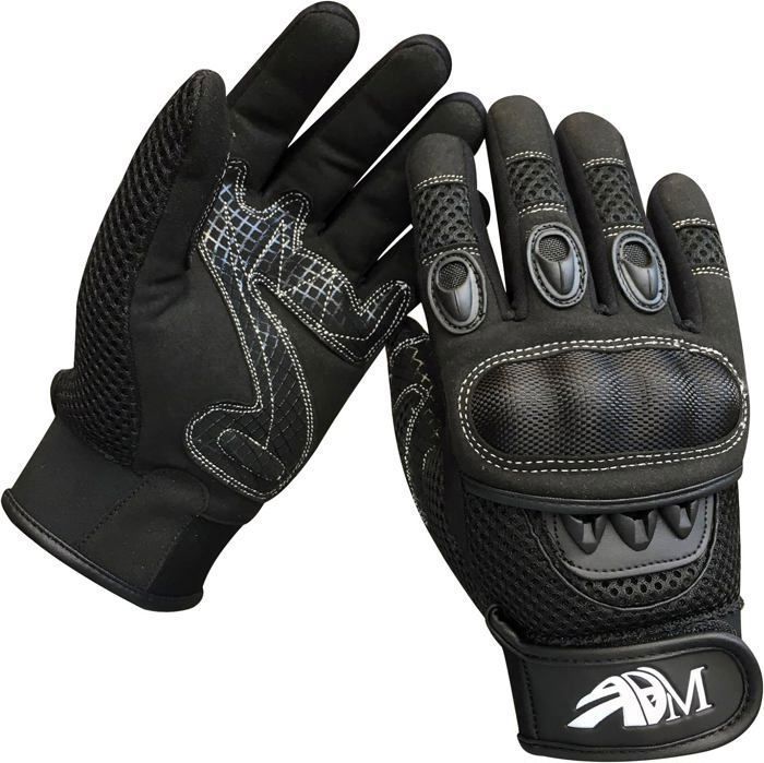 Guantes de moto ADM para hombre, homologados CE, para verano/entre estaciones, antideslizantes, transpirables, negros, tallas S, M, L, XL, XXL
