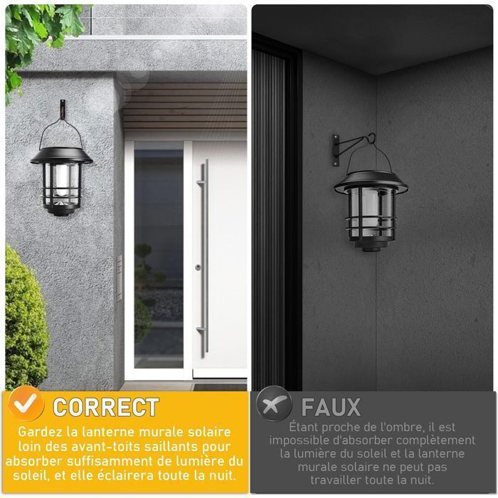 KENLUMO Lanterne Solaire Extérieure LED,1 Pièces Lanternes Solaires Extérieures avec Effets de Flamme Réalistes, Imperméable IP65