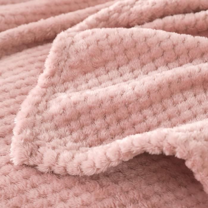 Manta polar para sofá, cama, viajes al aire libre, manta suave y mullida para todas las estaciones, rosa, 150x200cm