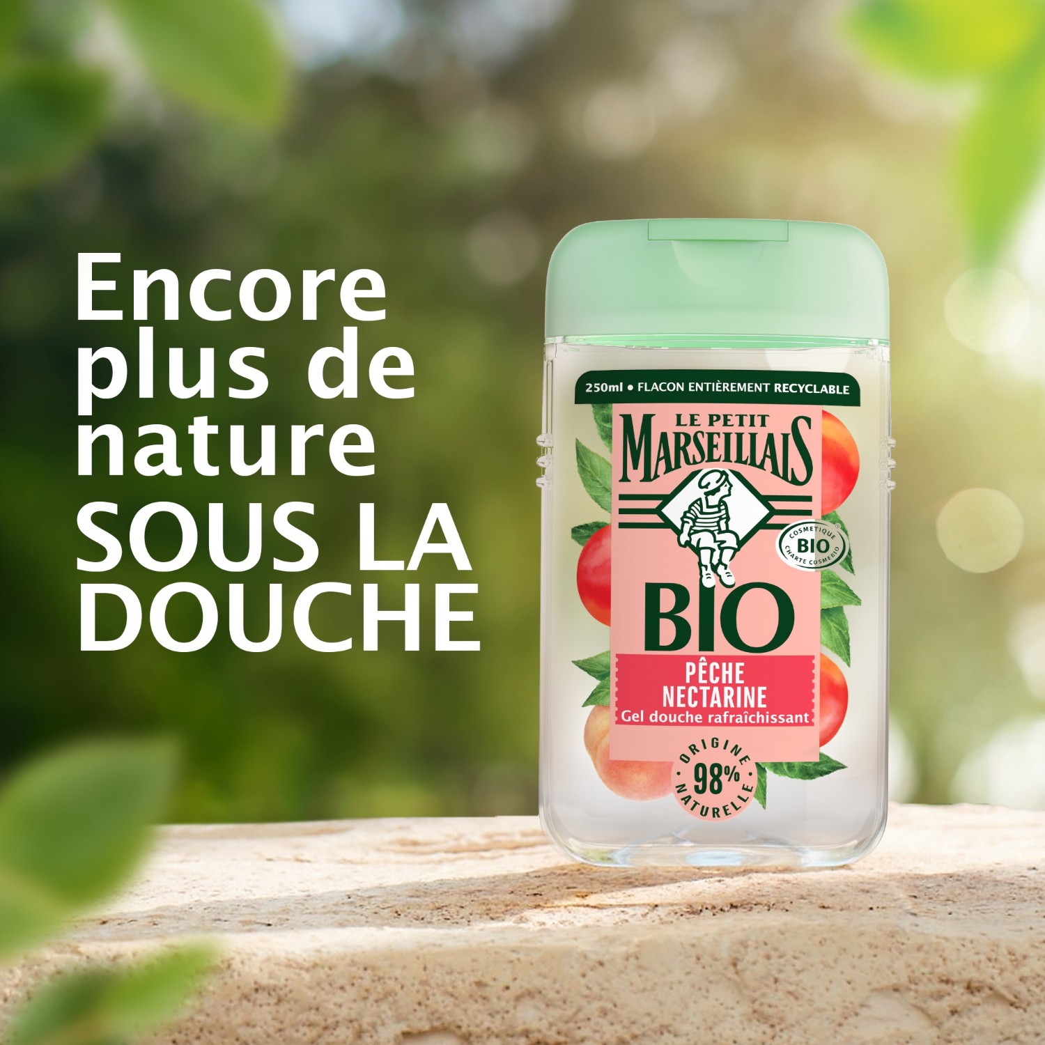 Le Petit Marseillais Gel Douche Bio Rafraichissant[[,]] au pH neutre[[,]] Pêche Nectarine[[,]]
