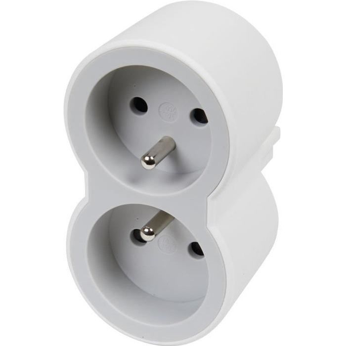 LEGRAND Biplite FB 2x2P+T standard prises frontales - Blanc et gris