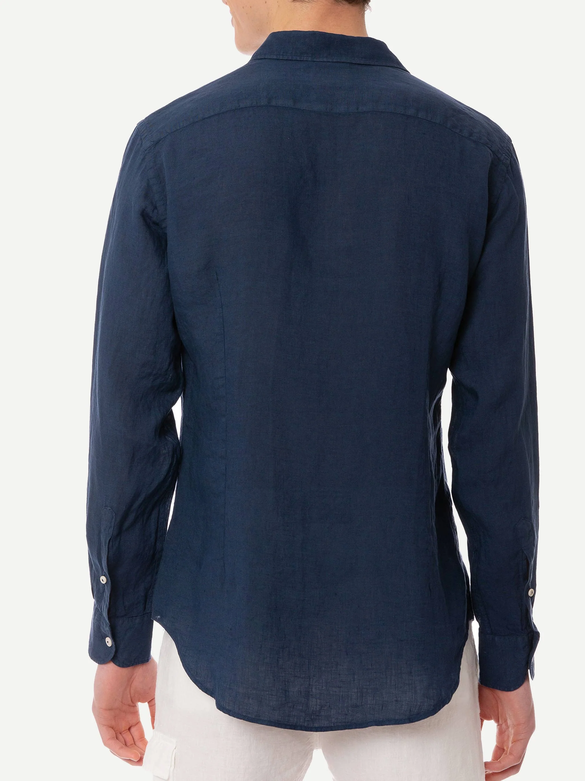 Pamplona herenhemd van marineblauw linnen