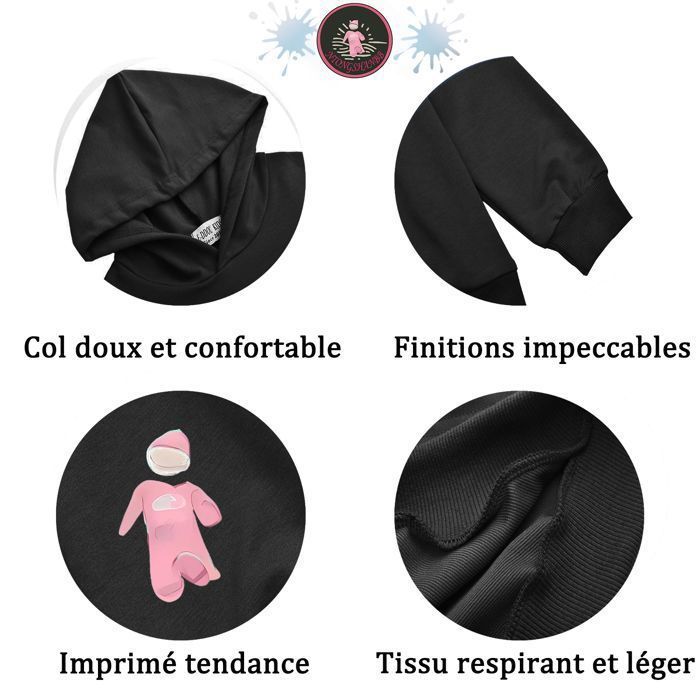 Ensemble Enfant Roblox Sweat à Capuche et Pantalon Noir – Jogging Garçon Fille – Cadeau Gamer