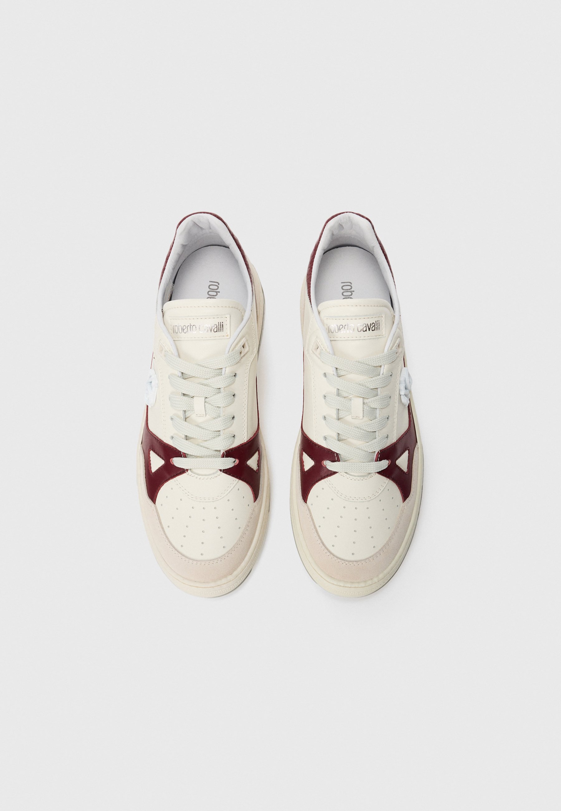 Roberto Cavalli MILANO - Sneakers - bianco sporco/bordeaux