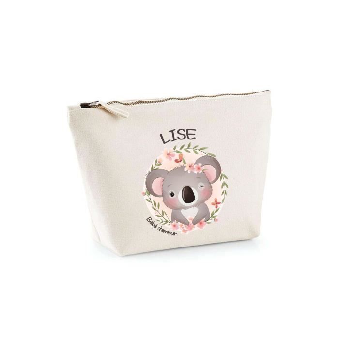Nécessaire infantil - Lise Bébé d'Amour - Koala - 100% Algodão - Fecho com zíper - 28cm x 19cm x 9cm