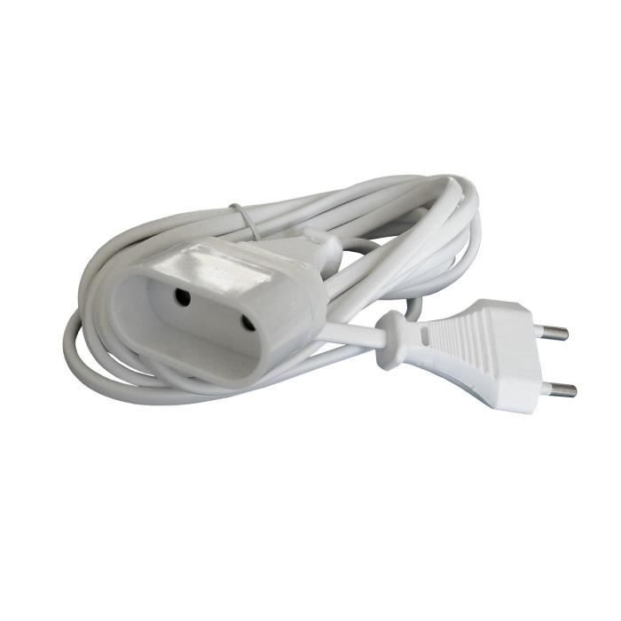 Cable de extensión ZENITECH de 2 m - 2 x 0,75 mm² - Blanco