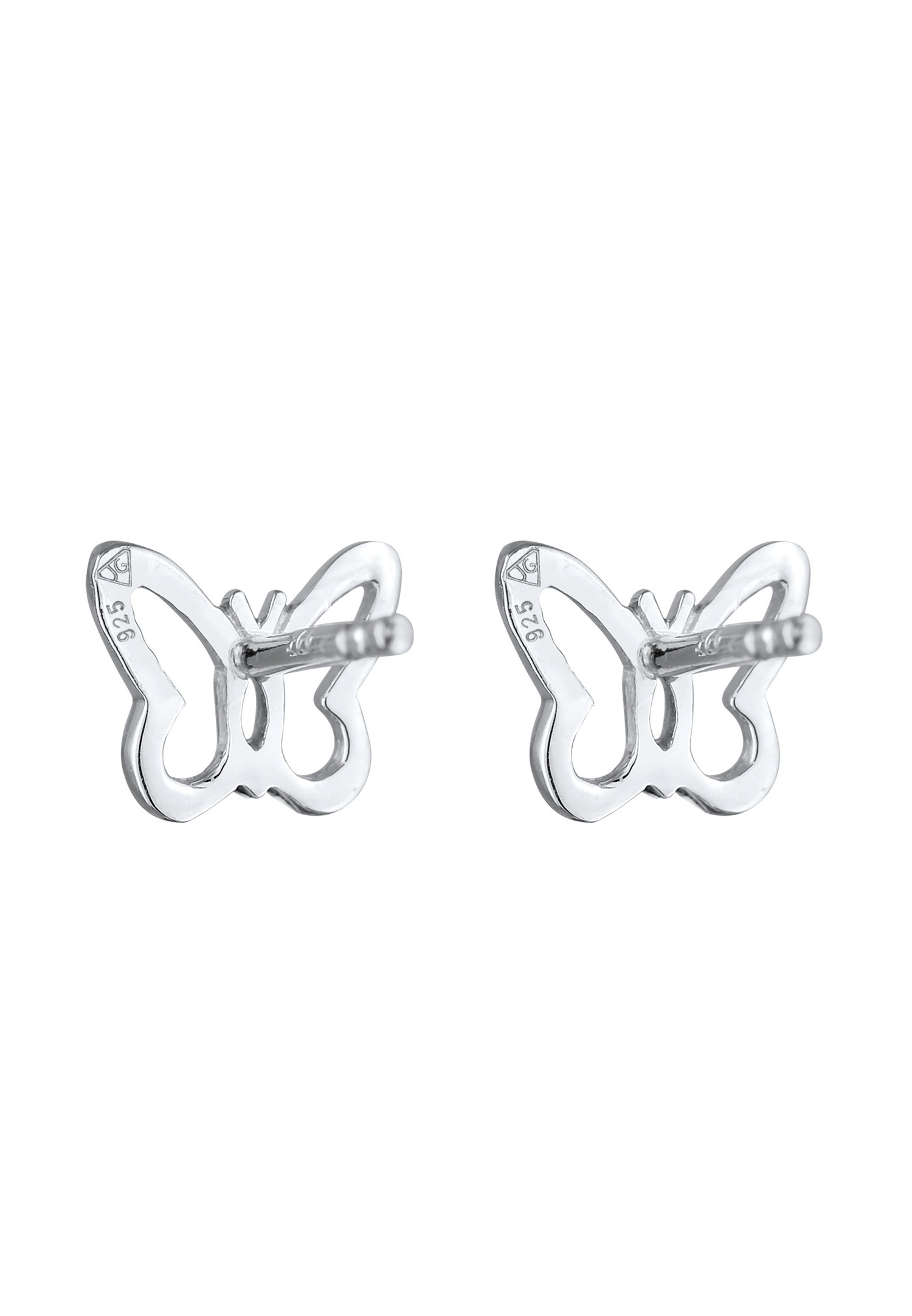 Elli Femmes clous d'oreilles papillon découpé tendance en argent sterling 925