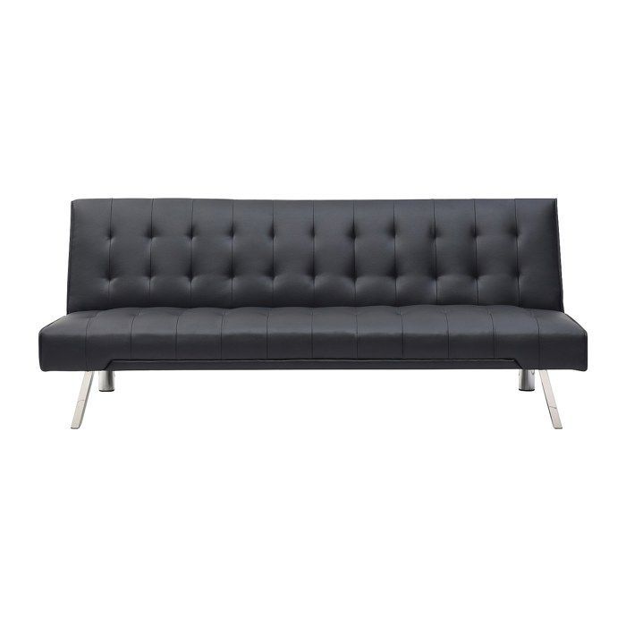 GUILLAUME black faux leather click-clack sofa bed