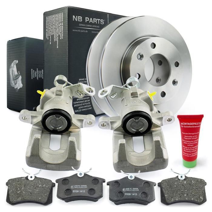 Hintere Bremssättel, Bremsbeläge und Bremsscheiben für Citroen C4 Coupé und Peugeot 307