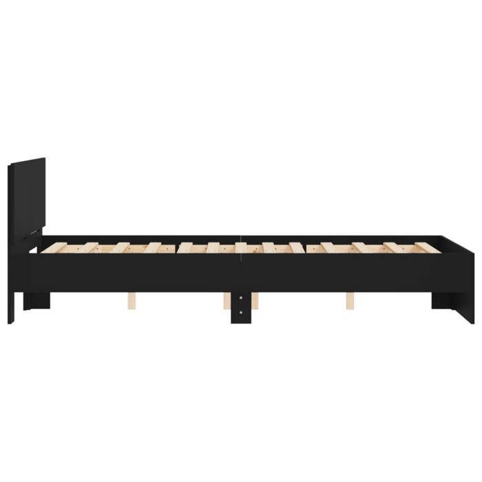 Cama para adultos BEST con somier de láminas, color negro, sin colchón, 120 x 190 cm, Nov712784