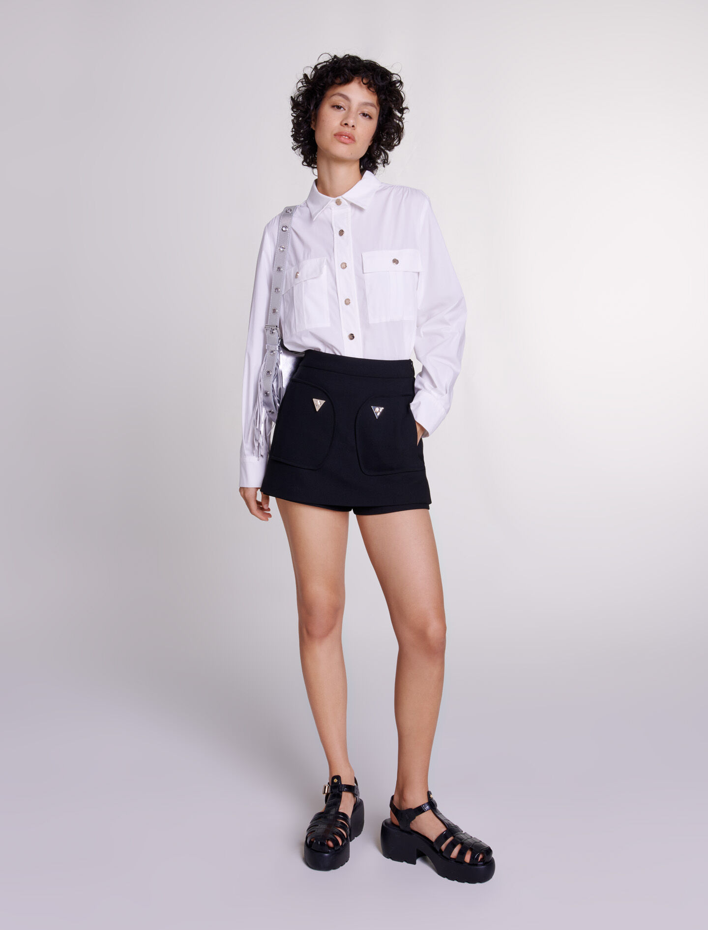 Shorts met feeëneffect - Zwart