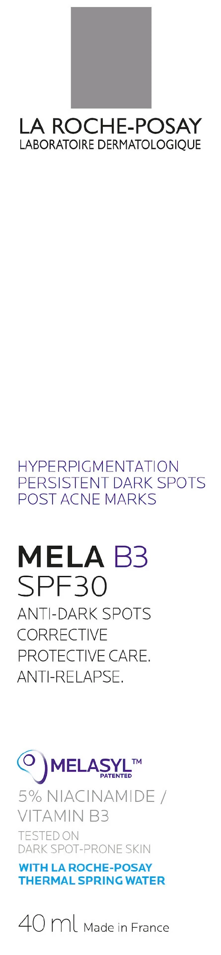 Mela B3 nappali krém SPF30 40 ml - La Roche-Posay