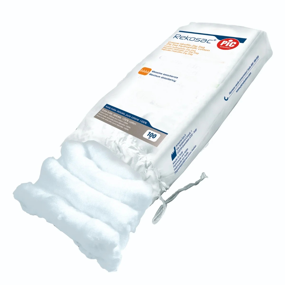 PIC Pic Rekosac Watte Zickzack 100 g maximale Saugfähigkeit