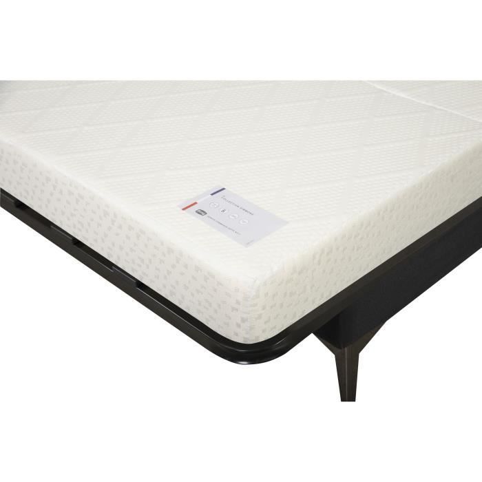 Sofá cama INDY Click-clack - 2/3 plazas - Colchón SIMMONS de 13 cm de grosor - Espuma HR de 35 kg/m³ - Tapicería negra - Fabricado en Francia