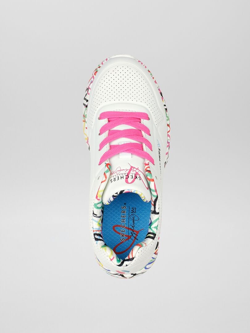 Tênis 'Skechers Street Uno Lite - Lovely Luv' - branco
