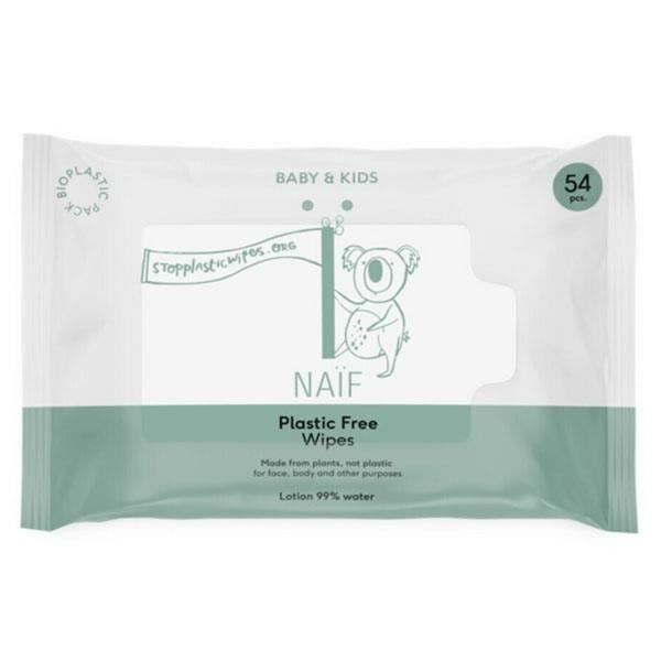 Lingettes Biodégradables - Naïf Baby & Kids - 54 unités - 99% d'eau - Hypoallergénique