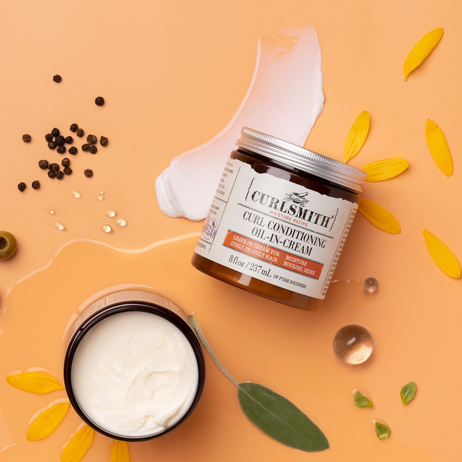 Curlsmith vlasový stylingový olejový krém na kučery – 59 ml