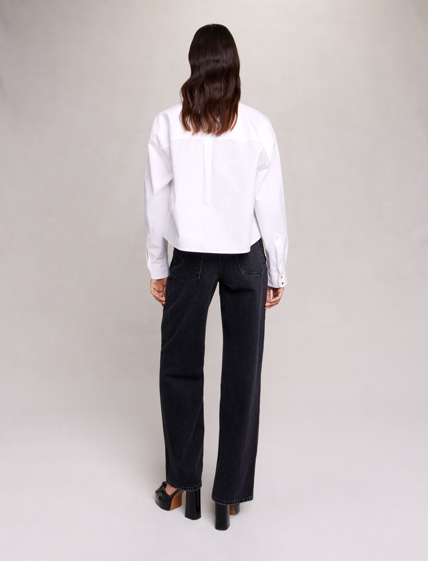 Kort katoenen shirt - Wit