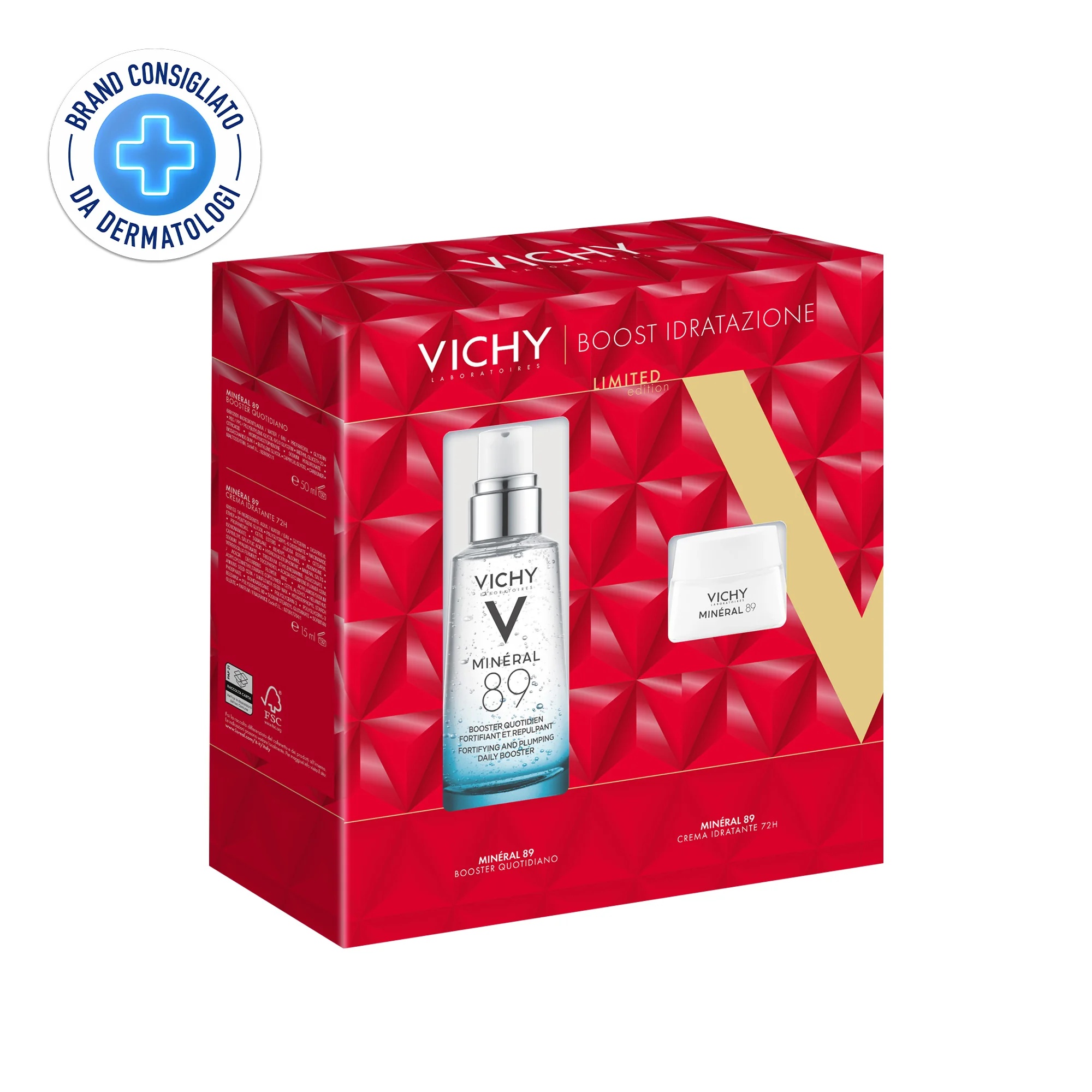 Vichy Mineral 89 Cadeauset: Mineral 89 Booster Serum 50ml + Mineral 89 Crème 15ml