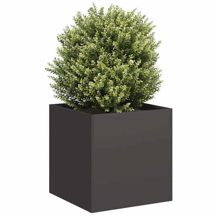 vidaXL Maceta negra de 40x40x40 cm, acero laminado en frío, maceta, soporte para plantas, jardinera elevada, soporte 860661
