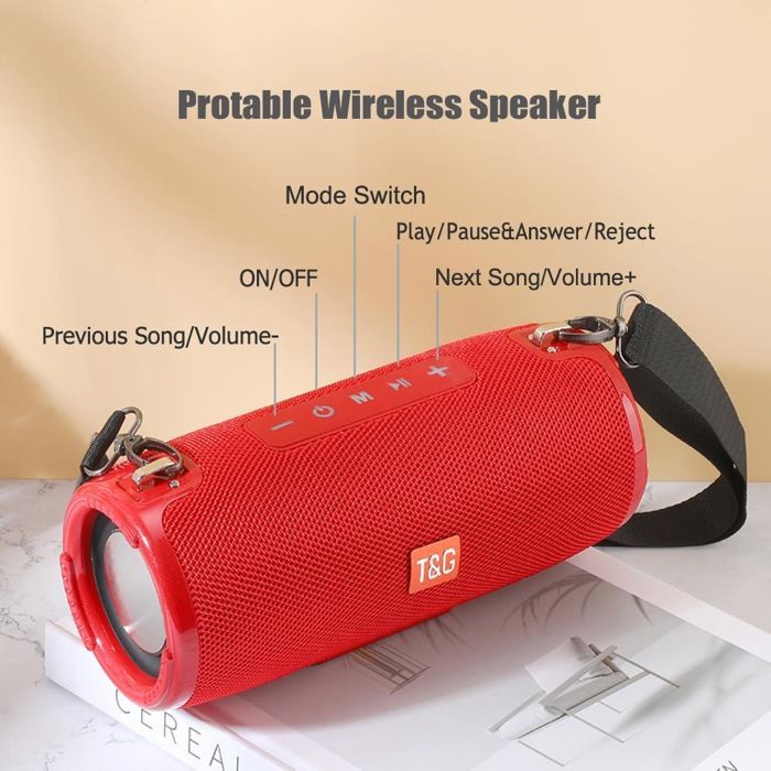 Enceinte Bluetooth Portable Haute Puissance Etanche Avec Support FM et Carte TF Bleu YONIS