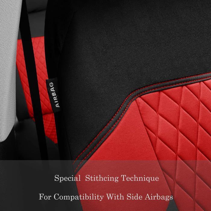 Juego completo de 5 fundas para asientos de coche, fundas universales y fundas para asientos traseros abatibles 50/50 o 60/40.