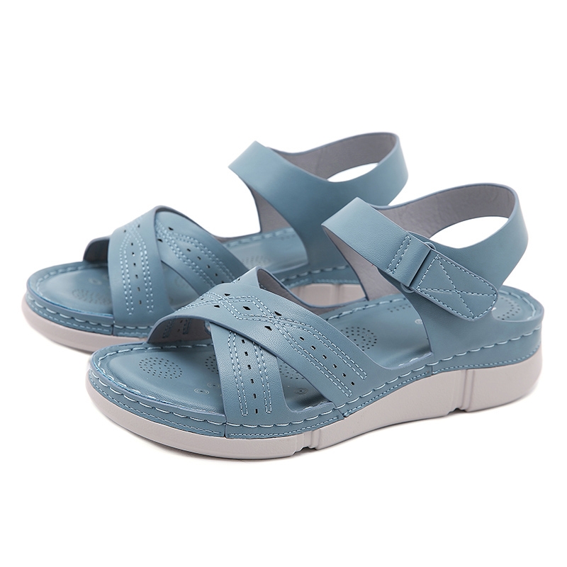 Nuovi sandali con zeppa a suola spessa, stile europeo e americano, sandali estivi da gladiatore da donna, ciabatte da spiaggia T777 5