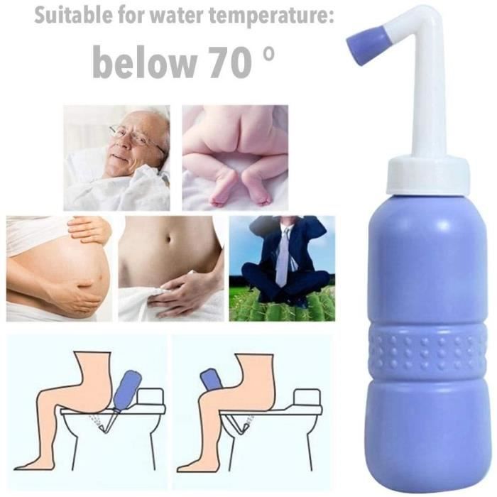 Bidé portátil de viaje - Higiene íntima - 450 ml - 7 x 26,5 cm - Unisex