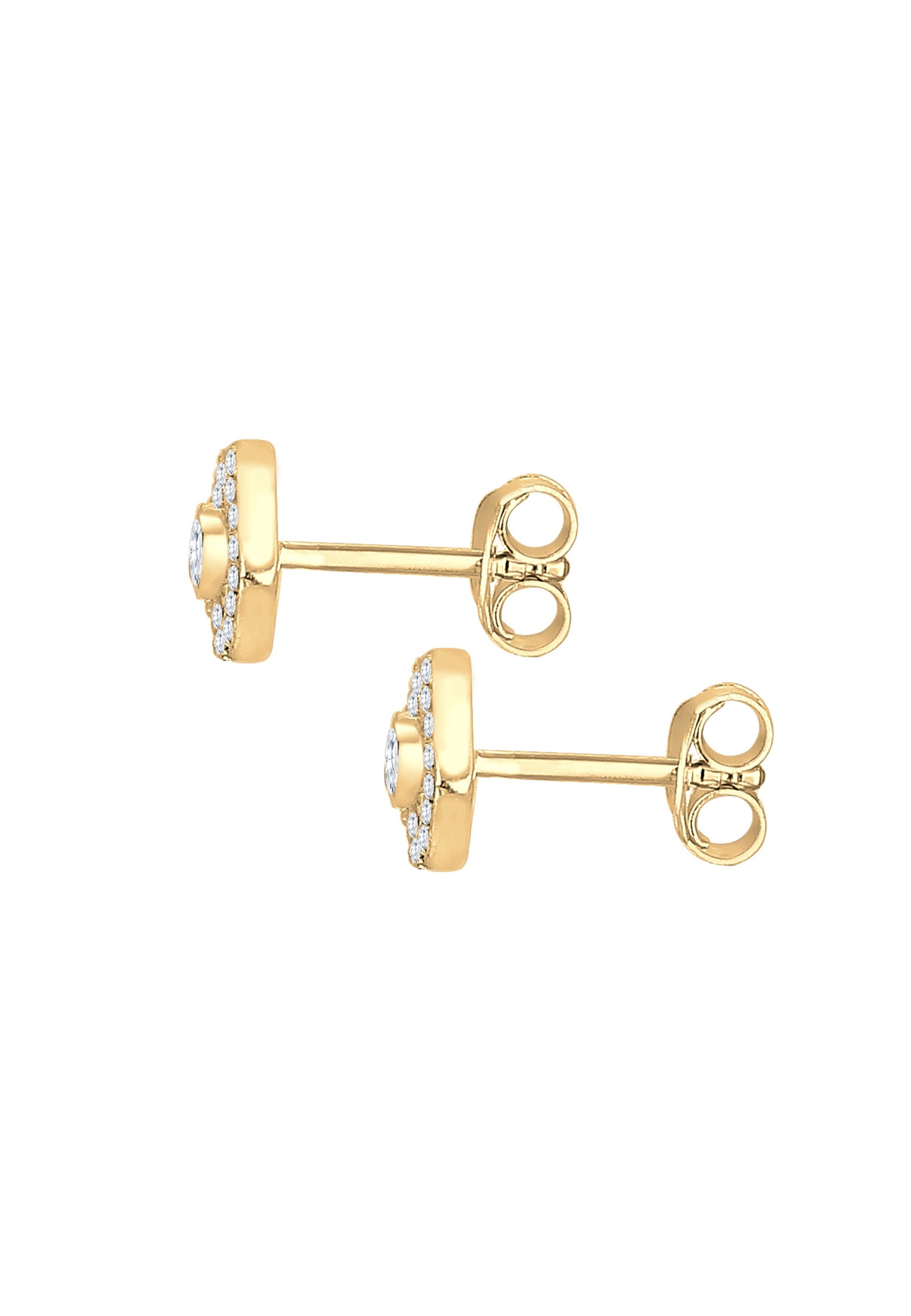 Elli Evil Eye Clous d'Oreilles Femme-Plaqué Or Argent (925/1000) Argent avec Cristaux Zircone