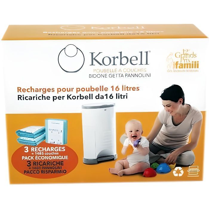 Confezione standard di 3 ricariche KORBELL da 16 litri