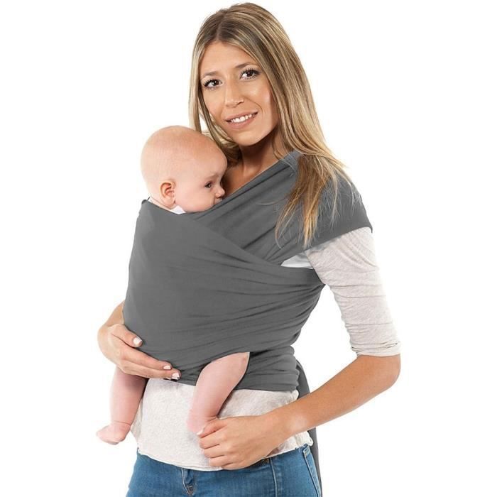 Fasce porta bebè, marsupio multifunzionale per bambini fino a 16 kg, elastico, comodo, fascia porta bebè (grigio).