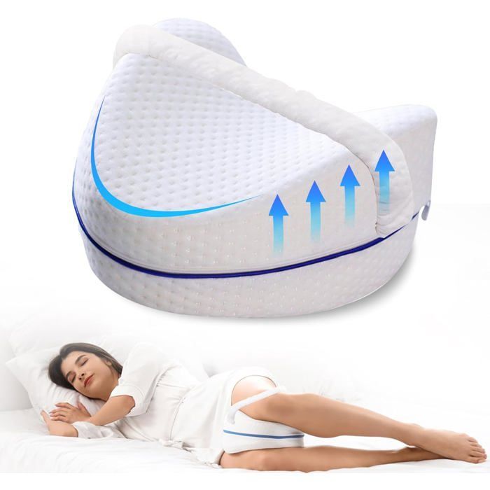 Cojín elevador de piernas de espuma viscoelástica, funda extraíble y lavable, almohada para dormir.