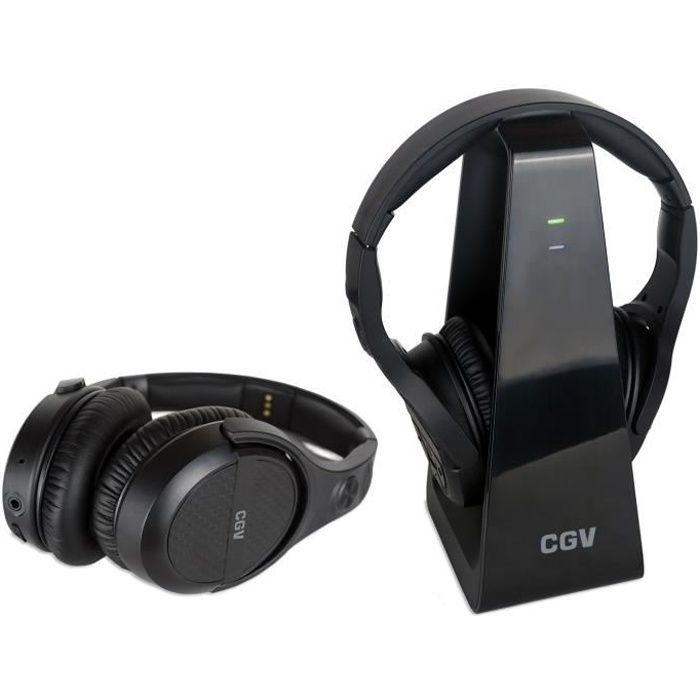 Cuffie wireless per TV e Hi-Fi - CGV - PRELUDE 2 Duo - Nero - RCA, jack da 3,5 mm, ottico - 8 ore di autonomia