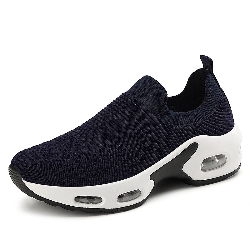 Scarpe da corsa da donna in mesh per esterni, sneakers intrecciate con imbottitura, scarpe sportive da donna con plateau che aumentano l'altezza, traspiranti e morbide, ideali per l'attività sportiva.